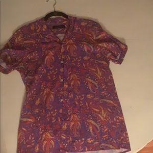 Zara man size small camp Collar paisley shirt